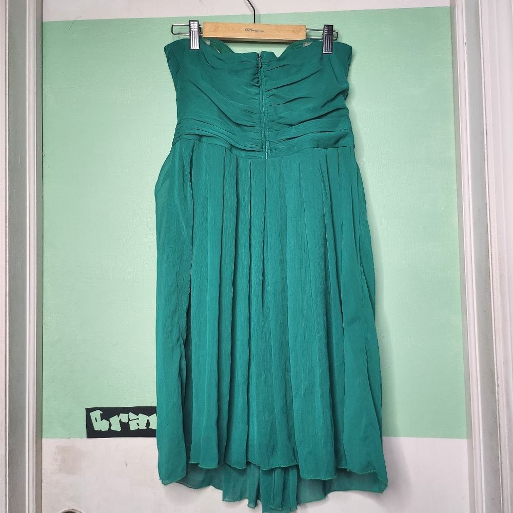Badgley Mischka Flora Chiffon Strapless Gown - Picture 4 of 4